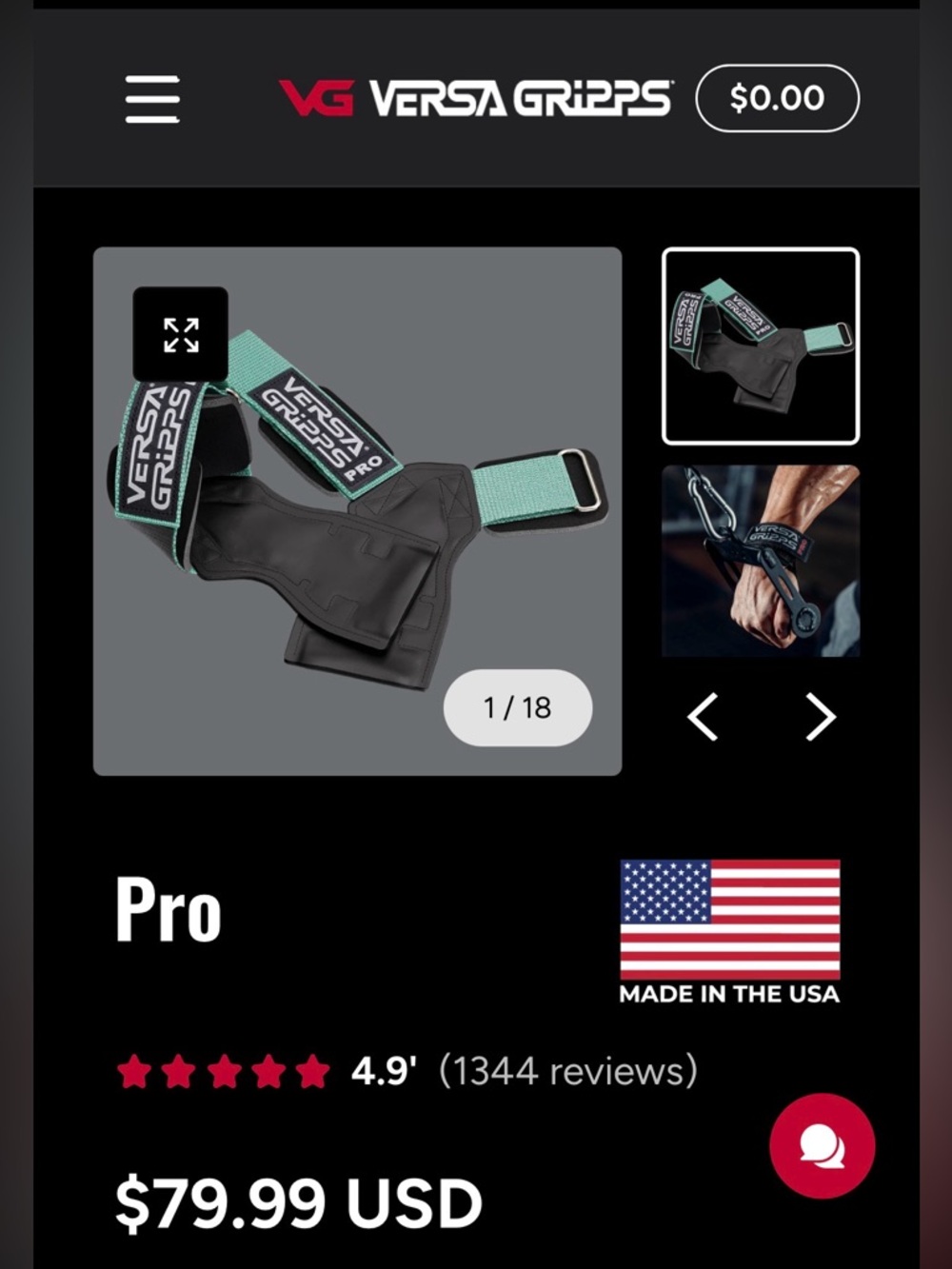 Versa Grips Pro Wrist Straps - XS  Mint - Picture 2 of 8